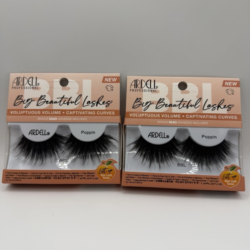 Ardell Big Beautiful Lashes Poppin BBL Voluminous Strip Lashes Black 62402 NEW
